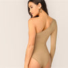 One Shoulder Form Fitting Bodysuit Stretchy Sexy Solid Long Sleeve Basics Bodysuits | Vimost Shop.