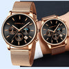 Top Luxury Men Multifunction Watches Waterproof Business Casual Quartz Date Wrist Watch Male Mesh Strap Clock | Vimost Shop.