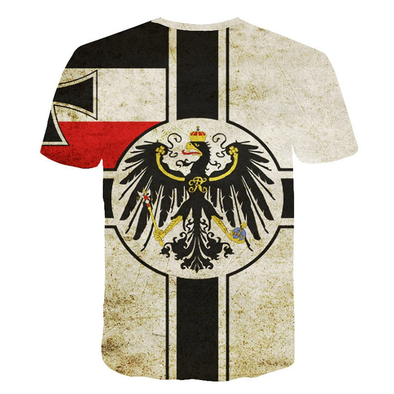 Retro Federal Republic of Germany Flag T-shirt Men/Women Couple Lovers Models Fashion Short sleeve Round neck T-shirt | Vimost Shop.