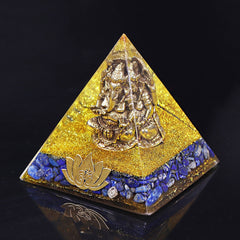 Orgonite Pyramid Copper Ganesha Buddha Figurine Ornaments Yoga Handmade Elephant God Buddha Statue Buddhsit Handicrafts