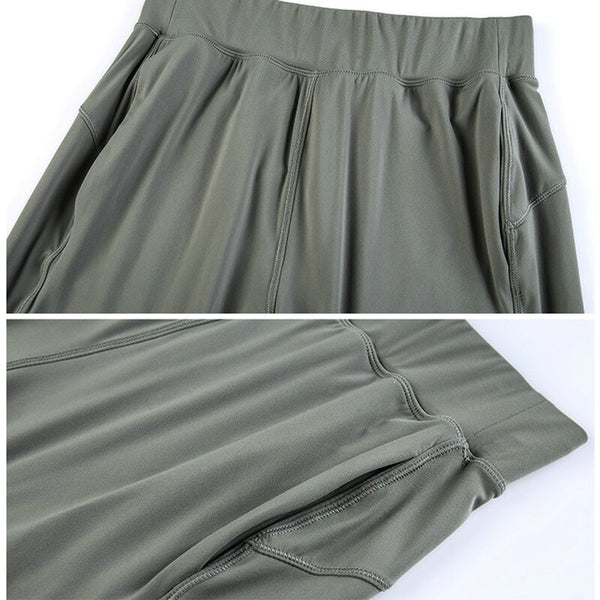 Leisure&Home Sport Fitness Yoga Capri Joggers Women High Waist Stretchy Workout Gym Cropped Pants with Pocket