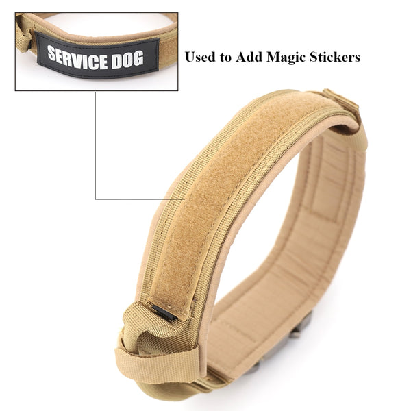 Tactical Dog Collar Adjustable Metal Buckle Dog Collars with Control Handle Training Pet Cat Dog Collar For Small Large Dogs | Vimost Shop.