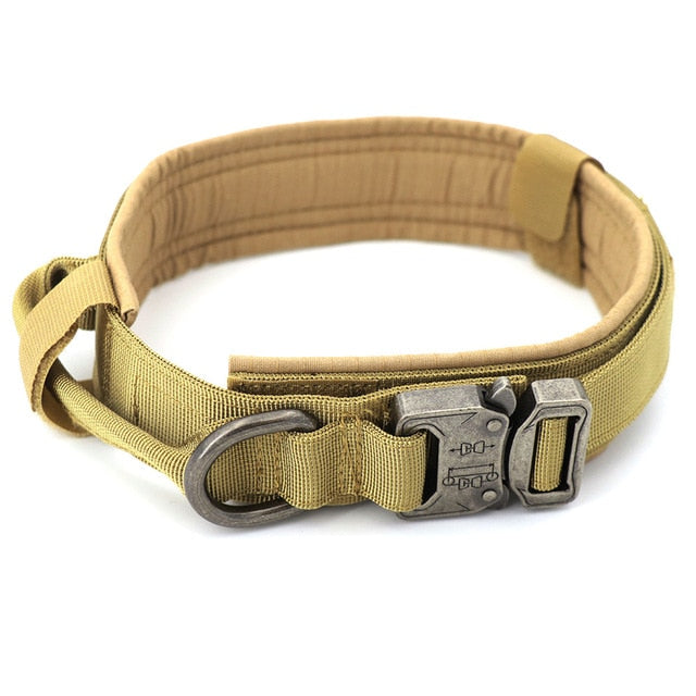 Tactical Dog Collar Adjustable Metal Buckle Dog Collars with Control Handle Training Pet Cat Dog Collar For Small Large Dogs | Vimost Shop.