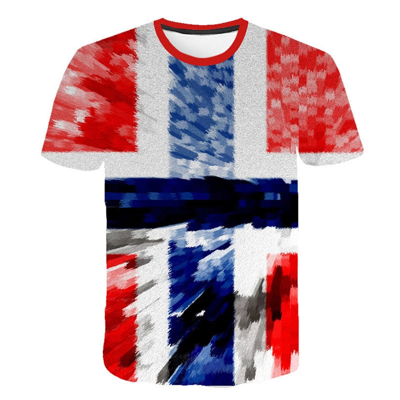 Flag Printing 3D Red maple Tshirt Men Fashion Short Sleeve Summer T-shirts Casual Canada Flag | Vimost Shop.