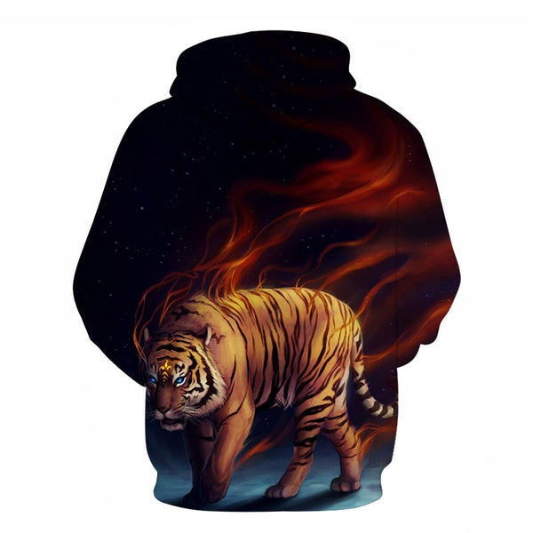 3D Print Flame Tiger Hoodie Men Sweatshirt Men Women Hoodies Plus Size Pullover Novelty 6XL Casual Animal Coats | Vimost Shop.