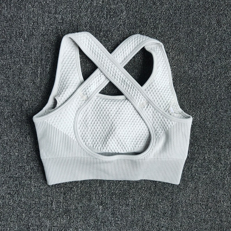 6 Colors Yoga Sport Bra Sexy Back Padded Cross Straps Top Shockproof Breathable Fitness Running Gym Vest Sports Top