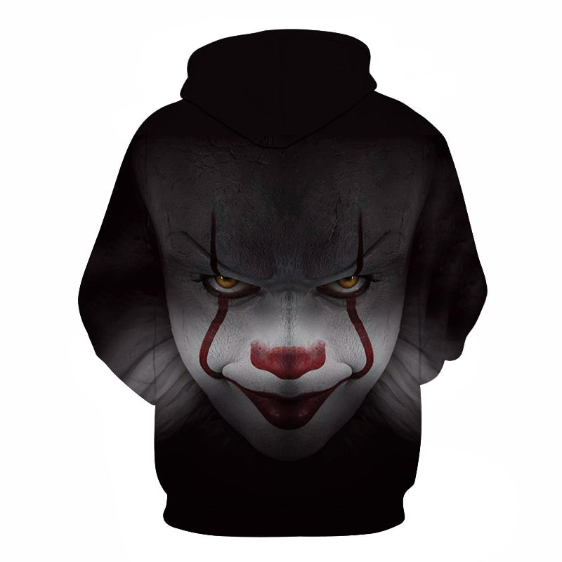 Horror Movie IT Clown 3D Print Hoodie Funny Pullover joker sweatshirt Hip Hop Sudadera hombre coat winter jacket men harajuku | Vimost Shop.