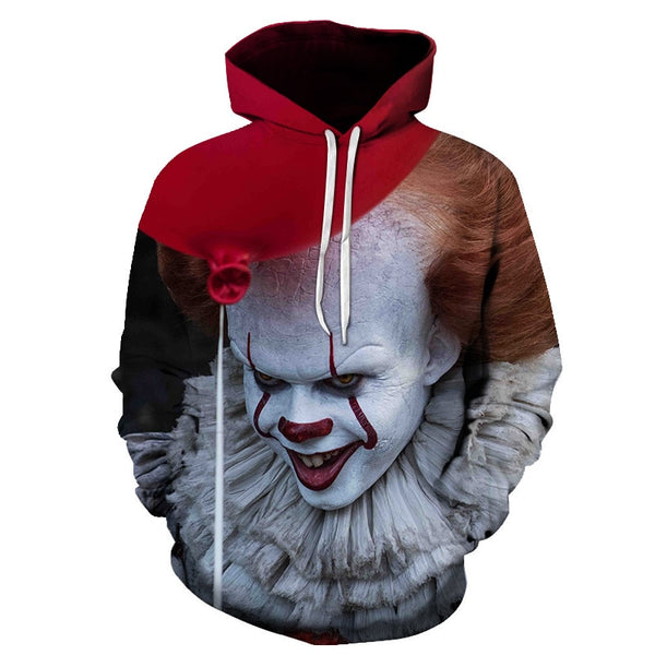 Horror Movie IT Clown 3D Print Hoodie Funny Pullover joker sweatshirt Hip Hop Sudadera hombre coat winter jacket men harajuku | Vimost Shop.
