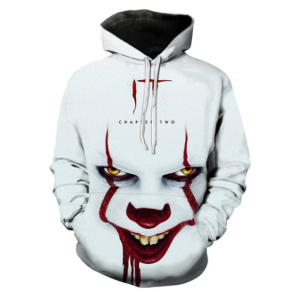 Horror Movie IT Clown 3D Print Hoodie Funny Pullover joker sweatshirt Hip Hop Sudadera hombre coat winter jacket men harajuku | Vimost Shop.