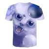 Night cat lady T-shirt women's short sleeves top 3d harajuku Tees top plus size animal T-shirt t shirt women | Vimost Shop.