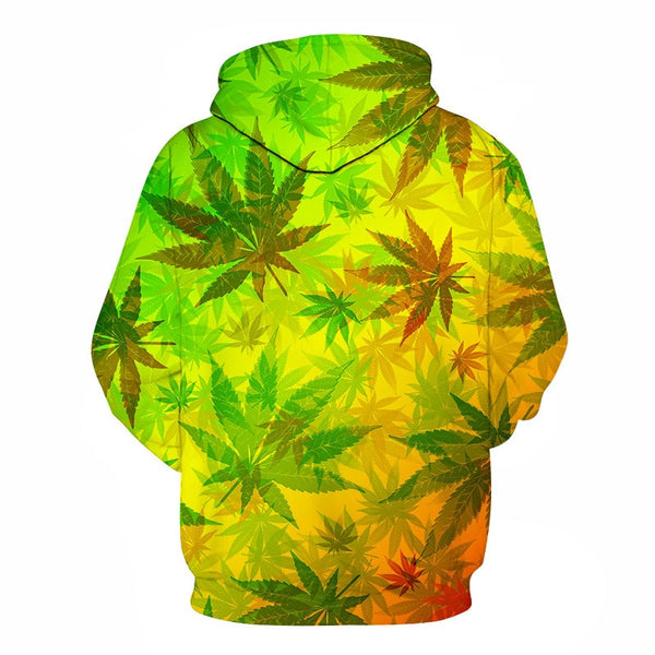 Weeds Sweatshirt Men / Women 3d Hoodies Print green leaves color pattern Slim Unisex Slim Stylish Hooded | Vimost Shop.
