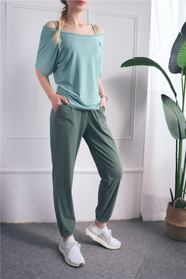 Loose Casual Running Pants Women Sports Fitness Jogging Trousers Anti-static Thin Quick-Dry Yoga Pants Bodybuilding Front Pocket | Vimost Shop.