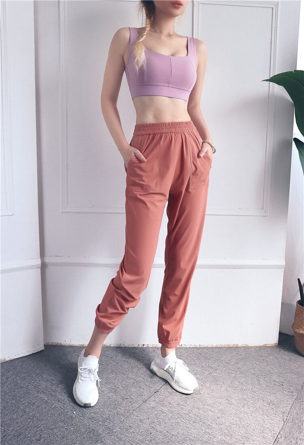 Loose Casual Running Pants Women Sports Fitness Jogging Trousers Anti-static Thin Quick-Dry Yoga Pants Bodybuilding Front Pocket | Vimost Shop.