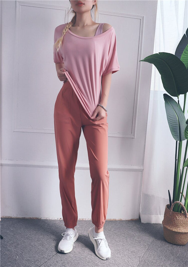 Loose Casual Running Pants Women Sports Fitness Jogging Trousers Anti-static Thin Quick-Dry Yoga Pants Bodybuilding Front Pocket | Vimost Shop.