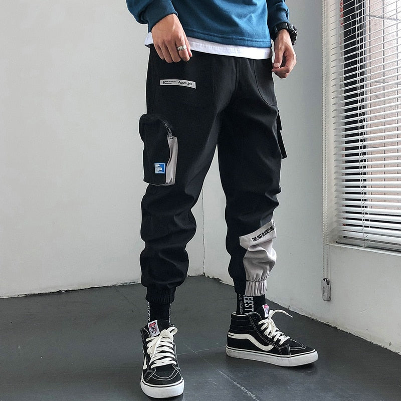 Streetwear Hip Hop Joggers Men Korean Style Harem Pants Men Casual Cargo Pants Fashion Black Men Trousers | Vimost Shop.