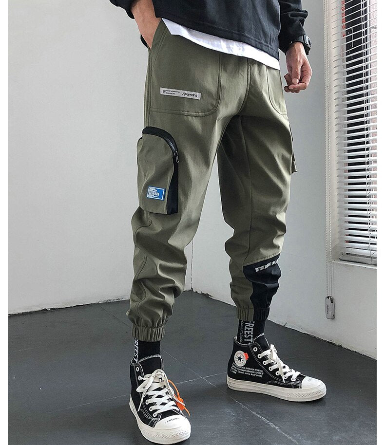 Streetwear Hip Hop Joggers Men Korean Style Harem Pants Men Casual Cargo Pants Fashion Black Men Trousers | Vimost Shop.