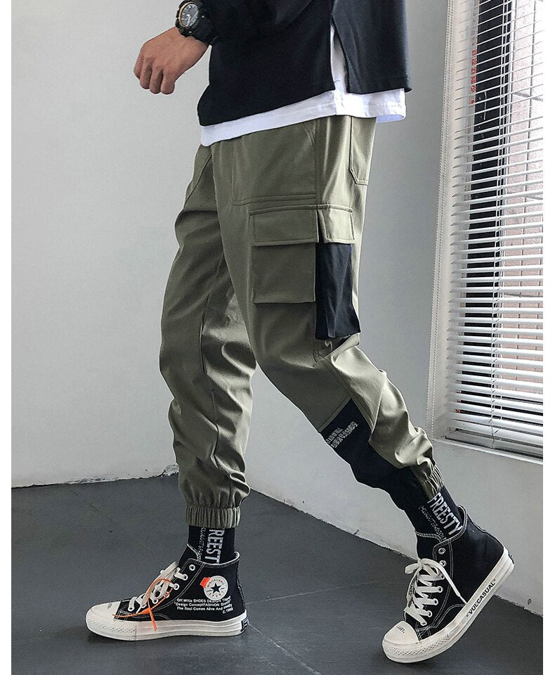 Streetwear Hip Hop Joggers Men Korean Style Harem Pants Men Casual Cargo Pants Fashion Black Men Trousers | Vimost Shop.
