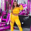 Women Yoga Set Long Sleeve Hollow Seamless Mesh Stretch | Vimost Shop.