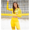 Women Yoga Set Long Sleeve Hollow Seamless Mesh Stretch | Vimost Shop.