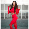 Women Yoga Set Long Sleeve Hollow Seamless Mesh Stretch | Vimost Shop.