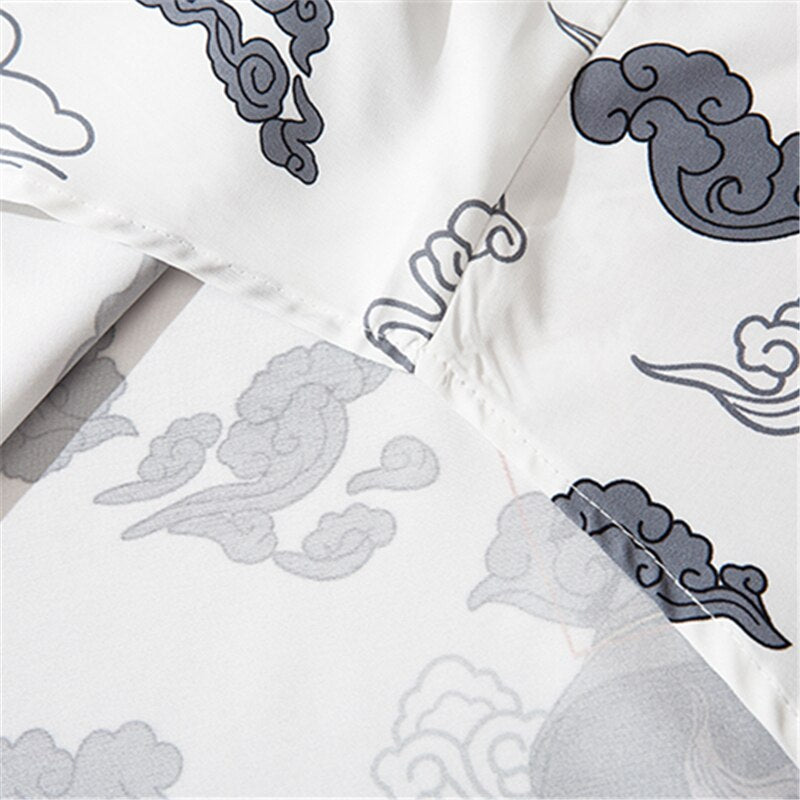 Japanese Style Cat Samuri Shirt Men Hip Hop Streetwear Harajuku Shirt Summer Short Sleeve Korean Shirt Tops | Vimost Shop.