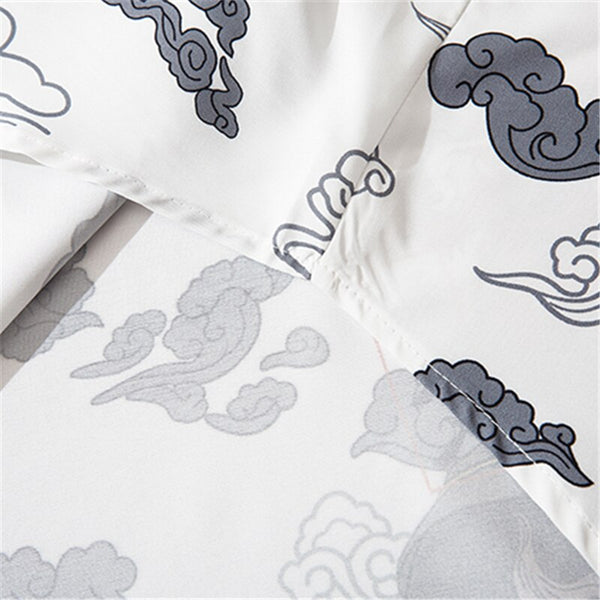 Japanese Style Cat Samuri Shirt  Men Hip Hop Streetwear Harajuku Shirt Summer Short Sleeve Korean Shirt Tops | Vimost Shop.