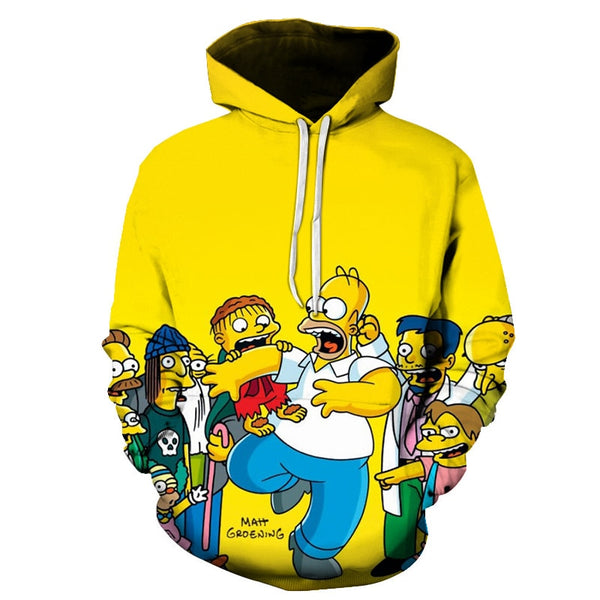 The Simpsons hoodies men women sweatshirts printed 3d hooded pullover hooded casual streetwear | Vimost Shop.