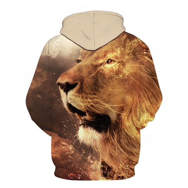 Novelty Flame Lion Hoodie Men's Animal Men's Clothing Flame Hoodie Sweatshirt Sweatshirt 3D Hoodie Sportswear Unisex clothing | Vimost Shop.