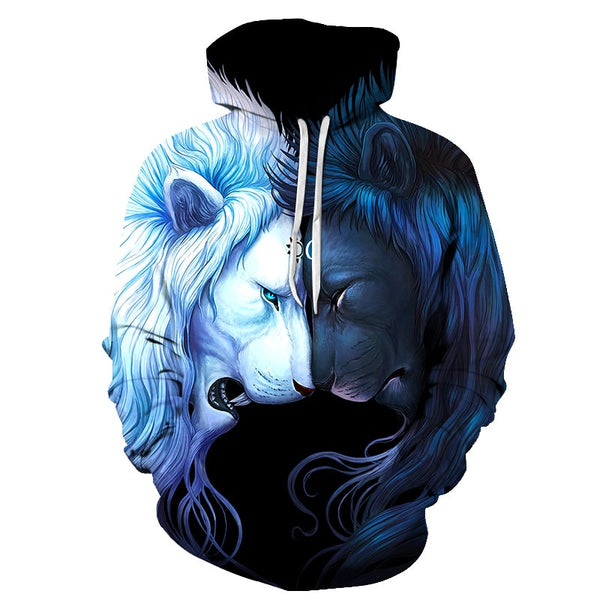 Novelty Flame Lion Hoodie Men's Animal Men's Clothing Flame Hoodie Sweatshirt Sweatshirt 3D Hoodie Sportswear Unisex clothing | Vimost Shop.