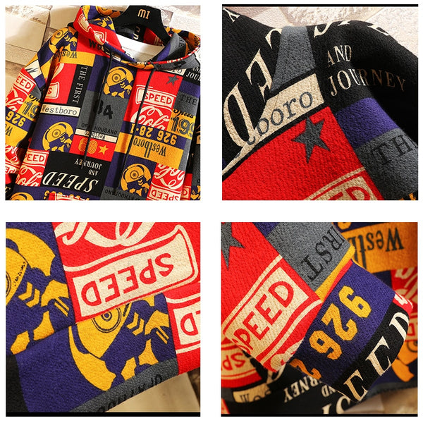 Hip Hop Men Hoodies Spring Autumn Casual Printing Hoodies Sweatshirts Men Oversized loose Hoodies | Vimost Shop.
