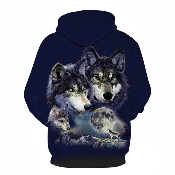 Fashion Galaxy Space 3D Hoodie bright wolf Print Hoodies Sweatshirts Men Women Unisex Hooded Pullovers Animal 3D Tops | Vimost Shop.