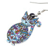 Statement Acrylic Floral Cat Kitten Earrings Big Long Drop Dangle Fashion Animal Jewelry For Girls Women Lady Accessories | Vimost Shop.