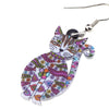 Statement Acrylic Floral Cat Kitten Earrings Big Long Drop Dangle Fashion Animal Jewelry For Girls Women Lady Accessories | Vimost Shop.