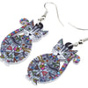 Statement Acrylic Floral Cat Kitten Earrings Big Long Drop Dangle Fashion Animal Jewelry For Girls Women Lady Accessories | Vimost Shop.