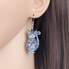 Statement Acrylic Floral Cat Kitten Earrings Big Long Drop Dangle Fashion Animal Jewelry For Girls Women Lady Accessories | Vimost Shop.