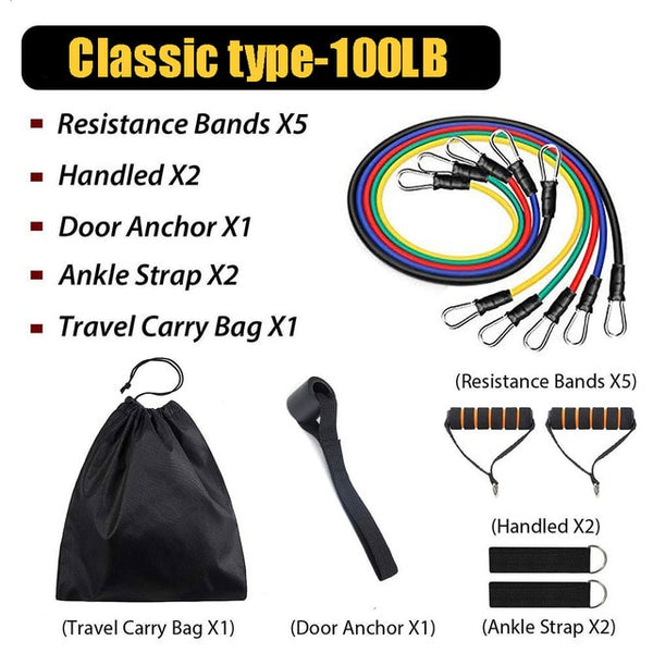 Resistance Bands Set Exercise Bands with Door Anchor Legs Ankle Straps for Resistance Training Physical Therapy Home Workouts | Vimost Shop.