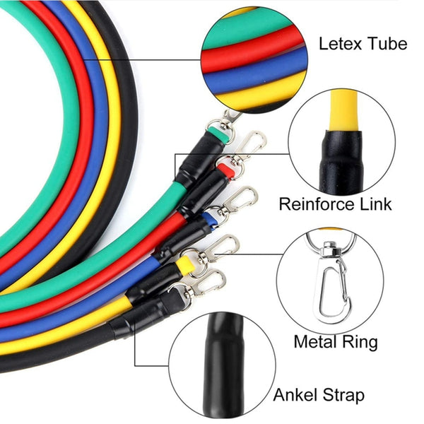Resistance Bands Set Exercise Bands with Door Anchor Legs Ankle Straps for Resistance Training Physical Therapy Home Workouts | Vimost Shop.