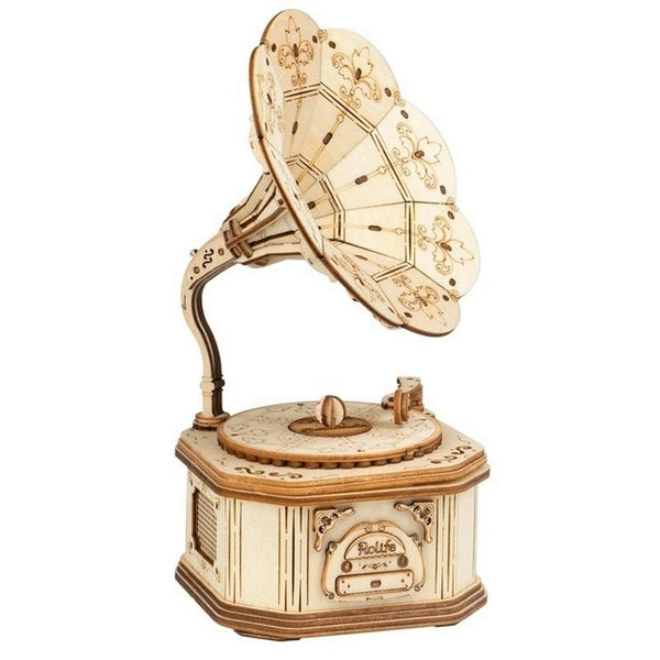 Arrival DIY 3D Gramophone Box,Pumpkin Cart Wooden Puzzle Game Assembly Popular Toy Gift for Children Adult | Vimost Shop.