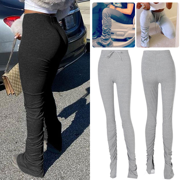 High Waist Stacked Leggings Women Fitness Legging Workout Stacked Leggins Femme Ruched Perfect Fit Pants Trousers Gym Joggers | Vimost Shop.