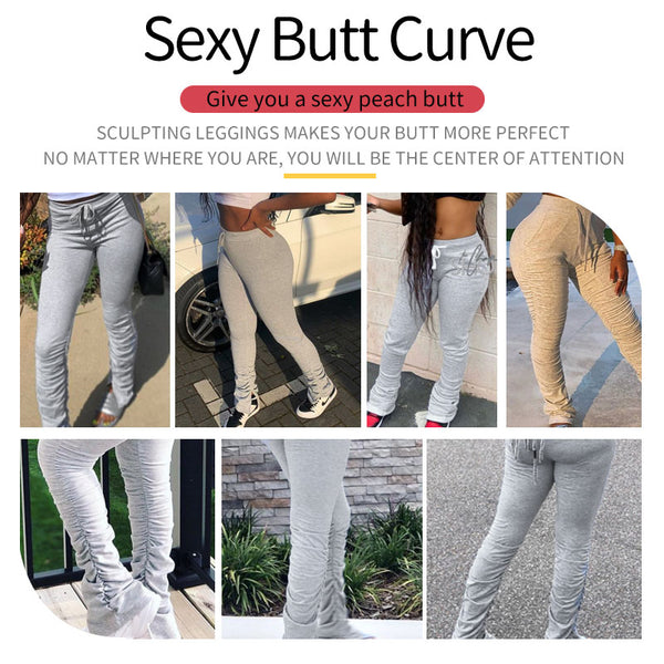 High Waist Stacked Leggings Women Fitness Legging Workout Stacked Leggins Femme Ruched Perfect Fit Pants Trousers Gym Joggers | Vimost Shop.