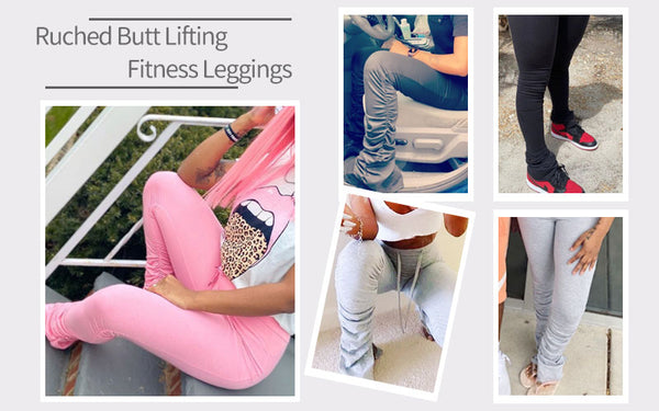 High Waist Stacked Leggings Women Fitness Legging Workout Stacked Leggins Femme Ruched Perfect Fit Pants Trousers Gym Joggers | Vimost Shop.