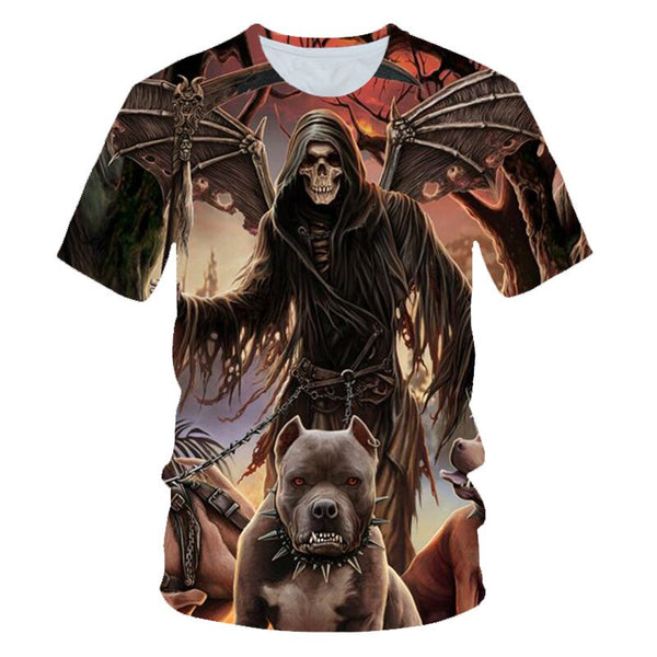 Skull Beauty Rock Cool 3D t shirts Mens Motorcycle Punk 3D Printed T shirt Men Clothes tshirt | Vimost Shop.