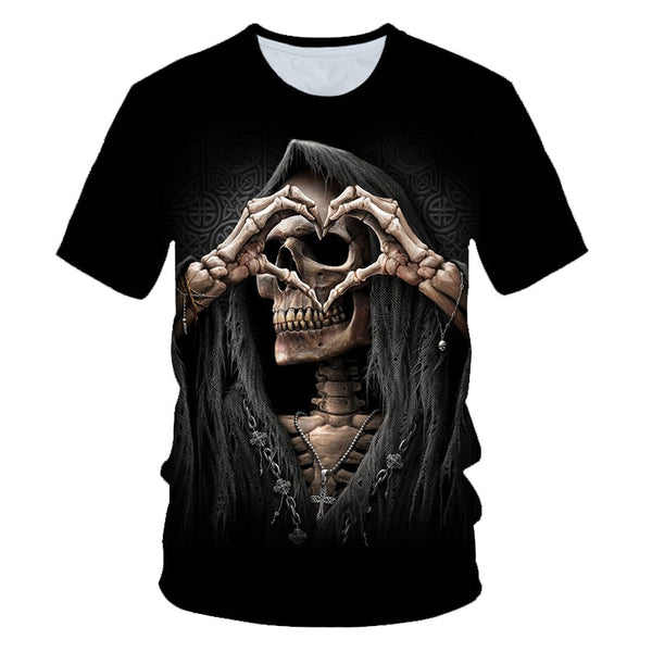 Skull Beauty Rock Cool 3D t shirts Mens Motorcycle Punk 3D Printed T shirt Men Clothes tshirt | Vimost Shop.