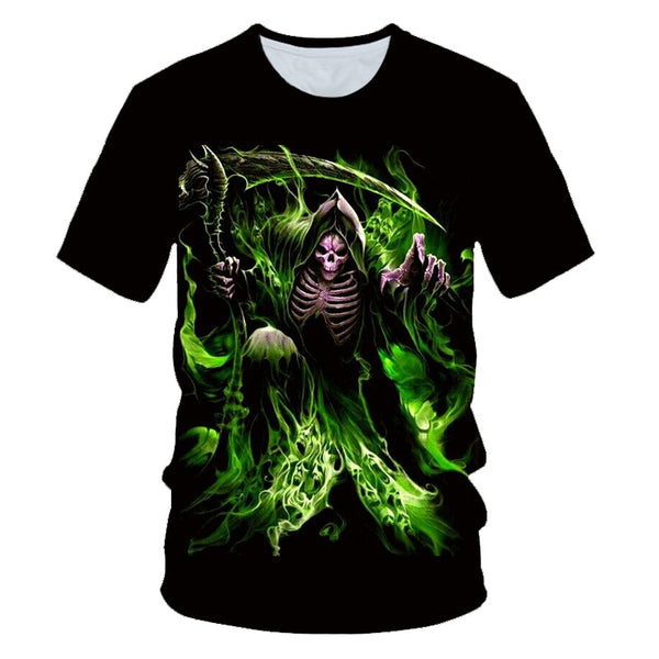 Skull Beauty Rock Cool 3D t shirts Mens Motorcycle Punk 3D Printed T shirt Men Clothes tshirt | Vimost Shop.