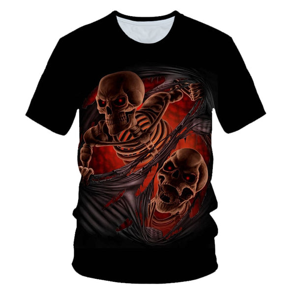 Skull Beauty Rock Cool 3D t shirts Mens Motorcycle Punk 3D Printed T shirt Men Clothes tshirt | Vimost Shop.