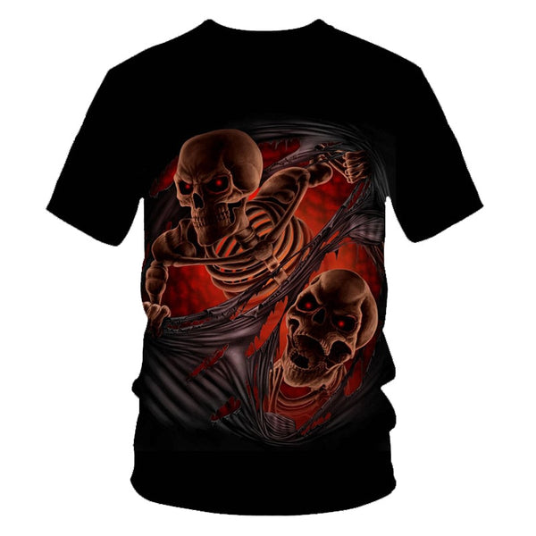 Skull Beauty Rock Cool 3D t shirts Mens Motorcycle Punk 3D Printed T shirt Men Clothes tshirt | Vimost Shop.