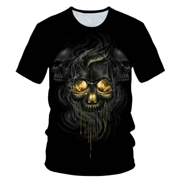 Skull Beauty Rock Cool 3D t shirts Mens Motorcycle Punk 3D Printed T shirt Men Clothes tshirt | Vimost Shop.