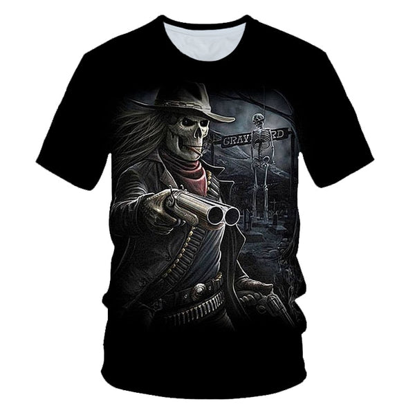 Skull Beauty Rock Cool 3D t shirts Mens Motorcycle Punk 3D Printed T shirt Men Clothes tshirt | Vimost Shop.