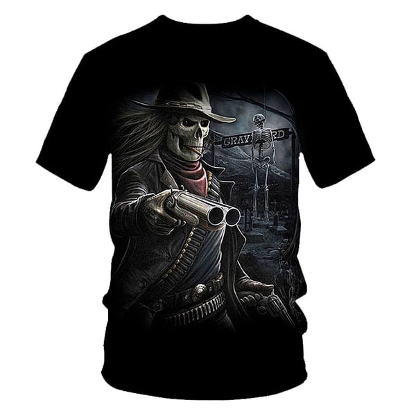 Skull Beauty Rock Cool 3D t shirts Mens Motorcycle Punk 3D Printed T shirt Men Clothes tshirt | Vimost Shop.