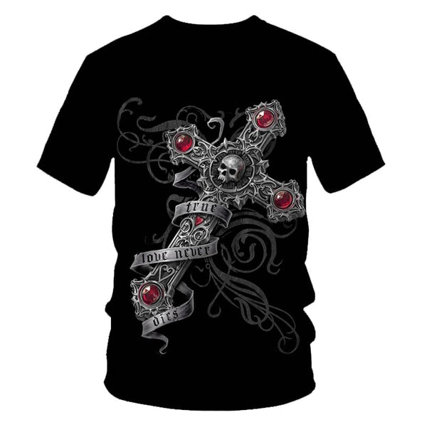 Skull Beauty Rock Cool 3D t shirts Mens Motorcycle Punk 3D Printed T shirt Men Clothes tshirt | Vimost Shop.